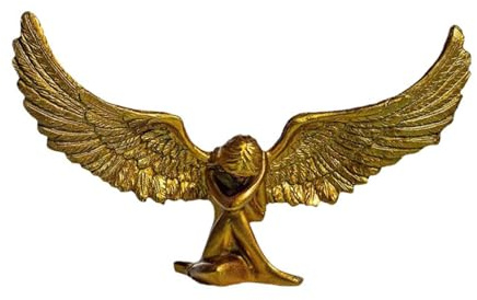 MagiDeal Engelstatue, Skulptur, Heimdekorationskollektion, kreative, zarte Engelfigur, Ornament für den Tisch, drinnen und draußen, Wohnzimmer, Gold