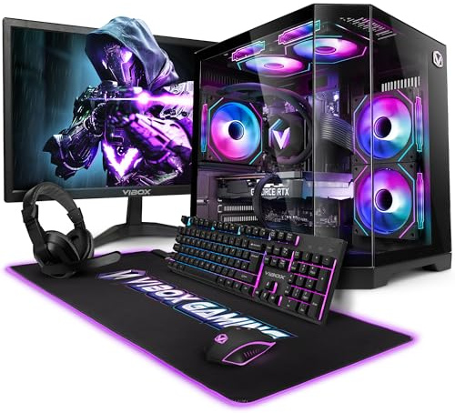VIBOX VIII-530 PC Gamer Complet • 23 Écran • Intel Core i9 12900KF 16 cœurs • Nvidia RTX 3050 6 Go • 16 Go RAM • 500 Go SSD • Windows 11 • WiFi 6 + Bluetooth 5.4