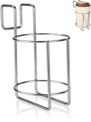 Porte-Gobelet de Lit, 9,2x9,2x15,2cm Métal Qualité Supérieure Porte-Gobelet Chevet Accessoire Pratique Bouteille d'eau Adapté aux Lits Superposés Voiture Dortoir (Argenté)