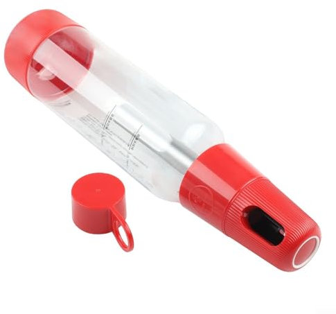 DAZZLEEX Machine à eau pétillante portable avec bouteille de 1 000 ml, fonctionnement à un seul bouton pour la maison, la cuisine, le bar, la fabrication de boissons (rouge)