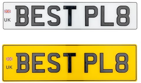 Oversized Rear Number Plate for Land Rover & Jaguar – L535xH150mm or L283xH210mm Car Registration Plate – Premium Acrylic – UK Standard Fit
