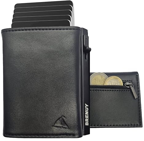 BRENUY® Carteras para Hombre Elegante con Tarjetero Monedero Práctico y Duradero