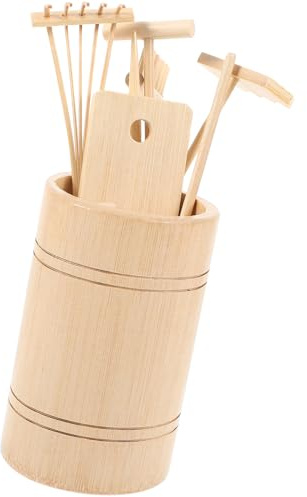 Didiseaon Outils Miniatures pour Jardin Zen avec Râteaux et Accessoires Bambou Naturel Kit de Décoration pour Sable et Outil de Jardinage pour Table et Intérieur