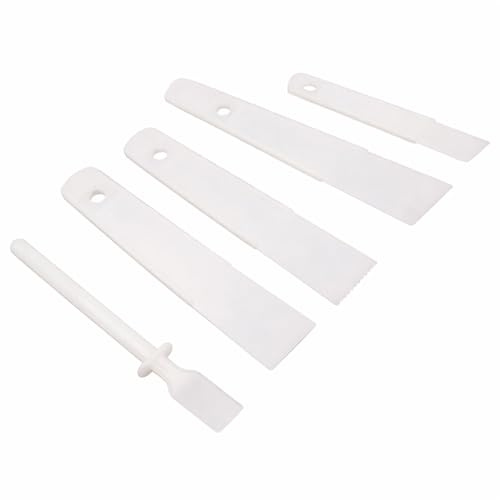 Whispern Cloud 5PCS Flexible Glue Spreaders, Premium PVC Plastic Glue Applicator Tools for DIY Crafts, Woodworking, Leatherwork, Paper Art & Faux Leather Projects, Adhesive Spreader Scraper Set