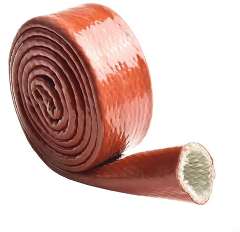 Guaina per cavi resistente al calore, 1,5 m, in silicone rosso, in fibra di vetro, protezione per tubazioni, strumento isolante (25 mm)