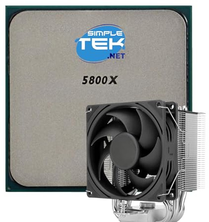 SIMPLETEK - Processeur 5800X + dissipateur thermique 3,40 GHz Turbo 4,80 GHz - Prise AM4-8 Core/16 Thread - Sans carte graphique intégrée