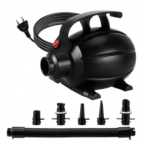 Elektrische Luftpumpe, 600W Luftpumpe Elektrisch, Elektrische Pumpe mit 5 Düsen, Elektrisch Luft pumpen für Aufblasbare Air Track Matte,Wasserbetten,Boote,Kinderbecken,Yoga-Bälle,SUP Board