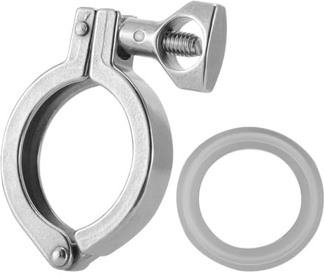 Amosfun Pince à Unique Tri Clamp Résistance Haute Température avec Joint en Silicone en Acier Inoxydable 304 pour Raccords Sanitaires et Brasserie Maison