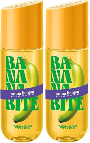 bruno banani Banana Bite Body & Hair Mist für Sie, floral-fruchtiger Duft für Körper & Haare, 236ml (Packung mit 2)