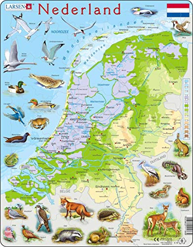 Larsen K79 Die Niederlande Physische Karte Kinder Puzzle Niederländisch Ausgabe Rahmenpuzzle 68 Teile