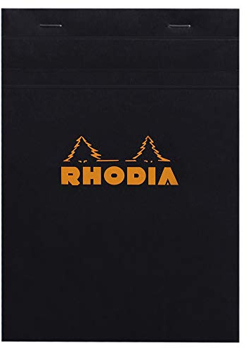 Rhodia 162009C Notizblock A5 80 Blatt kariert Schwarz