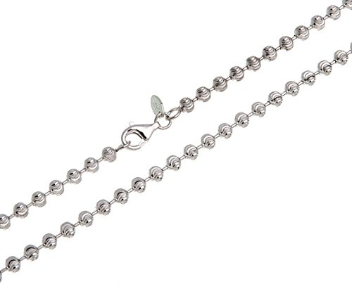 4mm Kugelkette, geschliffen- echt 925 Silber, Länge 40-100cm…