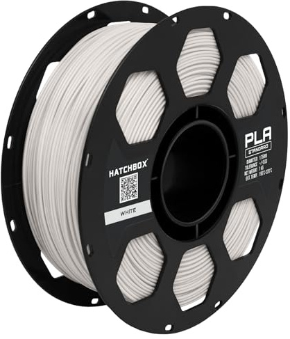 HATCHBOX 1.75mm White PLA 3D Printer Filament, 1 KG Spool, Dimensional Accuracy +/- 0.03 mm, 3D Printing Filament