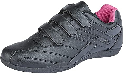 Dek Raven Womens Touch Fasten Casual Trainers Black/Fuchsia 5 UK