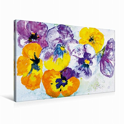Premium Textil-Leinwand 75 x 50 cm Quer-Format Stiefmütterchen | Wandbild, HD-Bild auf Keilrahmen, Fertigbild auf hochwertigem Vlies, Leinwanddruck von Gudrun Rebel