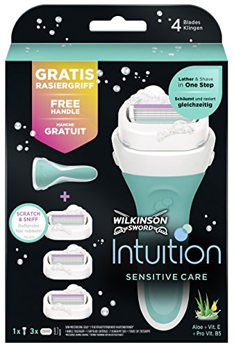 Wilkinson Sword Intuition Sensitive Care Vorteilspack Damen Rasierer mit 3 Ersatzklingen
