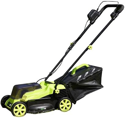 Aerotek 20V Cordless Lawnmower 4Ah Lithium-Ion Battery & Charger Wide Cutting Width 5 Cutting Heights Large Collection Box Fast Charge