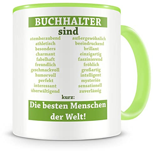Samunshi® Buchhalter sind Tasse Beruf Geschenk Kaffeetasse Teetasse Kaffeepott Kaffeebecher Becher 300ml grün
