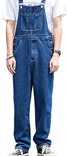 each women Salopette da Uomo in Denim Jeans Salopette da Uomo Larghe Regolabili Casual Tute Larghe con Pagliaccetti