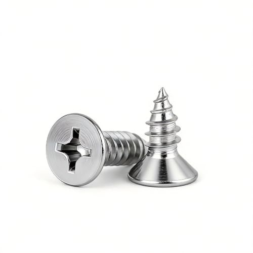 KELUBATU M3x8mm Stainless Steel Flat Head Wood Screws 100PCS