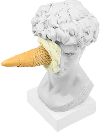 Sewroro Harz David Skulpturen Figur Zertrümmert David Statue Desktop Bust Statue Griechische Mythologie Figur Skulptur Porträts Nordic Style Zeichnung Praxis Handwerk Vanille