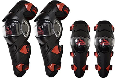 Hcclijo Rodilleras de Motocross Rodilleras Protector ATV Deportes Motor-Racing Guardia de Seguridad Rodilleras Rodilleras Y Codo A2 L