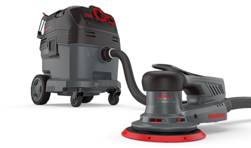 MENZER Schleifsystem Dustfree mit ETS 150 2.5 + VCL 530 PRO Antistatic | Exzenterschleifer, Industriesauger Nass-Trockensauger