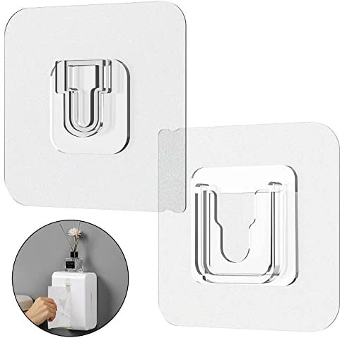 12 ganchos de pared adhesivos de doble cara, impermeables y resistentes al aceite, sin agujeros, ganchos autoadhesivos transparentes para cocina, baño, sala de estar
