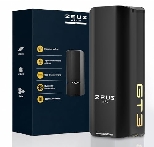 Vaporizador Zeus Arc GT3 - Vaporizador Portátil de Hierba Seca de 3ª Generación - Versión Actualizada (no compatible con nicotina)