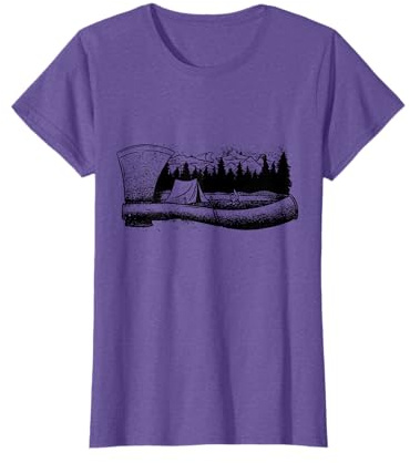 Bushcraft Axe Camping Bushcrafter Camper Vintage Outdoor T-Shirt