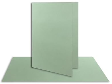 25x Faltkarten DIN A7 in Eukalyptus (Grün) - 10,5 x 7,4 cm - Grammatur: 240 g/m² - Kleine Doppelkarten blanko zum Selbstgestalten und Bedrucken