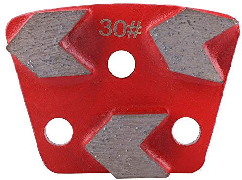 3pcs Trapezoid Diamond Grinding Trapezoid Grinding Disc #30 Grit Trapezoid Diamond Floor Grinding Pad Fan Shaped 3 Tooth Arrow Tooth, Thickness 16mm, Inner Diameter 9mm