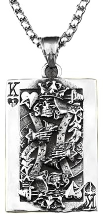 925 sterling Silver King Necklace Spade King Skull Poker Men Necklaces Pendant Chain Punk for Men Boyfriend Male Jewelry Kings Chain Bling King Necklace King Von Chain King Link Chain