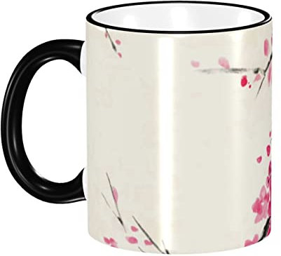Tazas De Café 330ml, Rama De Cerezo Oriental Tazas De Té Hombres Taza De Regalo Mujeres Tazas Para Bebidas Frías Y Calientes, Para Oficina, Cumpleaños, Café