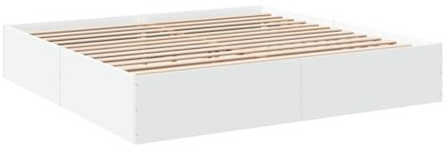 vidaXL Sängram vit 200x200 cm konstruerat trä, sovrumsmöbler, sängbotten, panelsäng, säng, dubbelsäng, plattformssäng