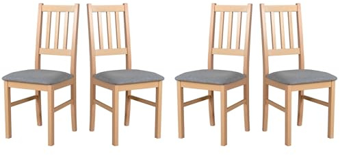 LeafDesign Esszimmerstühle Holz - Esszimmerstuhl 120 kg - Stuhl Buche Massiv - Stühle Esszimmer 4er Set - Holzstuhl - Esstischstühle - Küchenstühle 4er Set