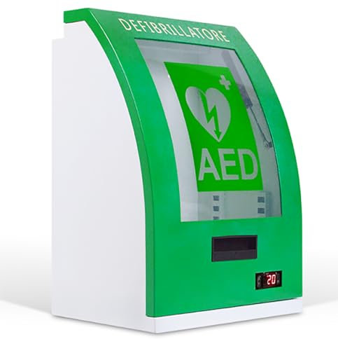 SXTYFBB AED-Defibrillator-Aufbewahrungsschrank, Cardiac-Defibrillator-Aufbewahrungsschrank aus Stahl, mit beweglichen Regalen und Alarm, für Zuhause, Schulen, Vereine und Gruppen