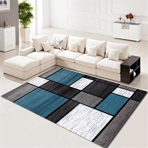 Kunsen 80X140CM Antirutsch Für Teppich Wohnzimmer einfache und modische Dekoration Bereich Groß Mehrfarbig Flickenteppich Läufer rutschfest