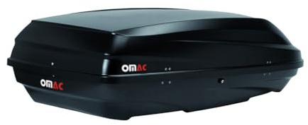 OMAC Rooftop Cargo Carrier Hard Shell, 8 Cubic Feet Cargo Box for Roof Rack, Dual-Side Opening, Waterproof Roof Box, Car Roof Carrier Hard Shell, Matt Black with Security Keys