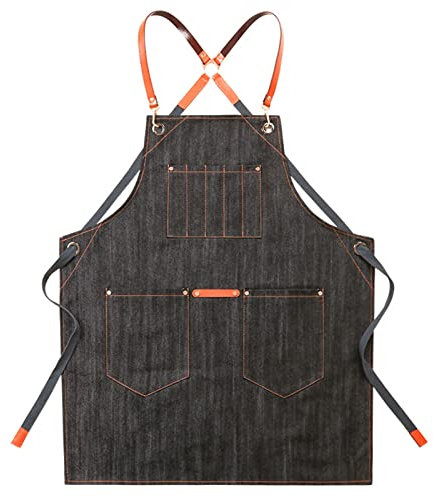 delantal de carpintería, delantal de herramientas, Delantales for hombre, Delantal de Trabajo for Hombre con Bolsillos for Herramientas y Accesorios, Lona Encerada