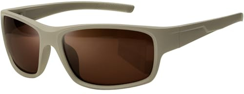KANASTAL Solglasögon Herr Polariserade Sportglasögon UV400 Skydd Cykelglasögon för Fiske Löpning Golf Klättring Vandring Matt Khaki Bågar Bruna Glas