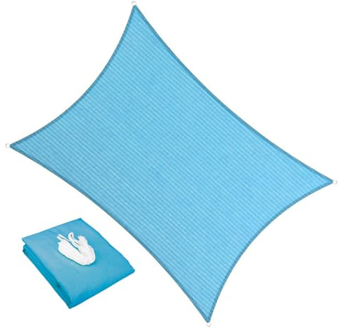 Copertura impermeabile e traspirante resistente ai raggi UV per ombra e pioggia in patio, prato, giardino, feste, blu 4 m x 5 m