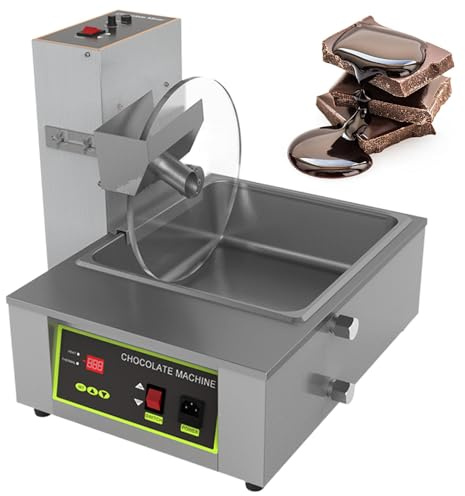 GESAIDES Tempéreuse à Chocolat Commerciale avec Distributeur Automatique et Table Vibrante, Fondoir en Acier Inoxydable pour Fontaine, Enrobage de Fraises, Barres et Desserts,8kg