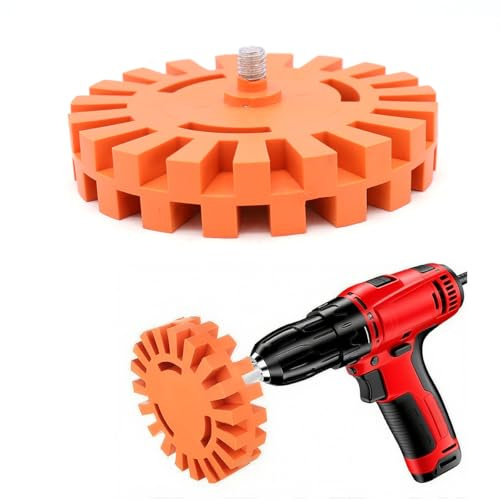 Aifrymne Car Decal and Sticker Remover Tool Kit with Drill Adapter - Original Wheel Adhesive Eraser for Safe Vinyl Decal Removal from Cars, Boats, and Windows - Efficient Adhesive Remover Tool