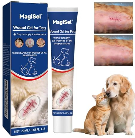 MagiSel sårgel för hundar, sårsalva för hundar och katter, naturliga ingredienser, minskar klåda och hudirritation, lämplig för alla djurarter (20 ml)