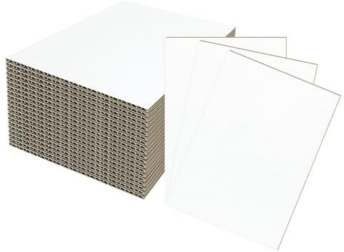 Corrugated Cardboard Sheets AAG PACKAGING Rigid White 7x5 Corrugated Board for Mailing Inserts, DIY Crafts & Art Boards, cardboard notepad, craft cardboard (7x5 White/Set of 20)