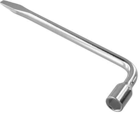 Llave de tuerca de rueda resistente de 17/19/21 mm con mango extensible para reparación de neumáticos de automóviles y camiones, plata (17 mm)