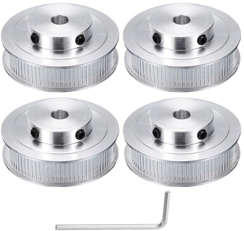 QUARKZMAN 4 StkGT-2 Riemenscheibe Synchronrad 80 Zähne 8mm Bohrung Passend Für 10mm Breite Riemen Aluminiumlegierung Zahnriemenscheibe Mit Einem Schraubenschlüssel Für 3D-Drucker