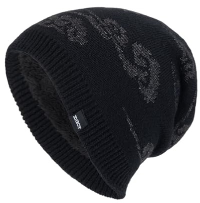 Herren Mütze Winter Wollmütze - Winterhaube Arbeitsmütze Strickmütze Beanie Strickmützen Für Beenie Man Winterkappe Kappe Wintermütze Schwarz Warme Baumwolle Herrenmütze Pudelmütze
