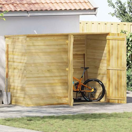 Haushaus - Garage in legno di pino impregnato, per cortile, terrazza, prato, 232 x 110 x 170 cm
